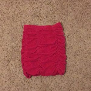Pink velvet skirt